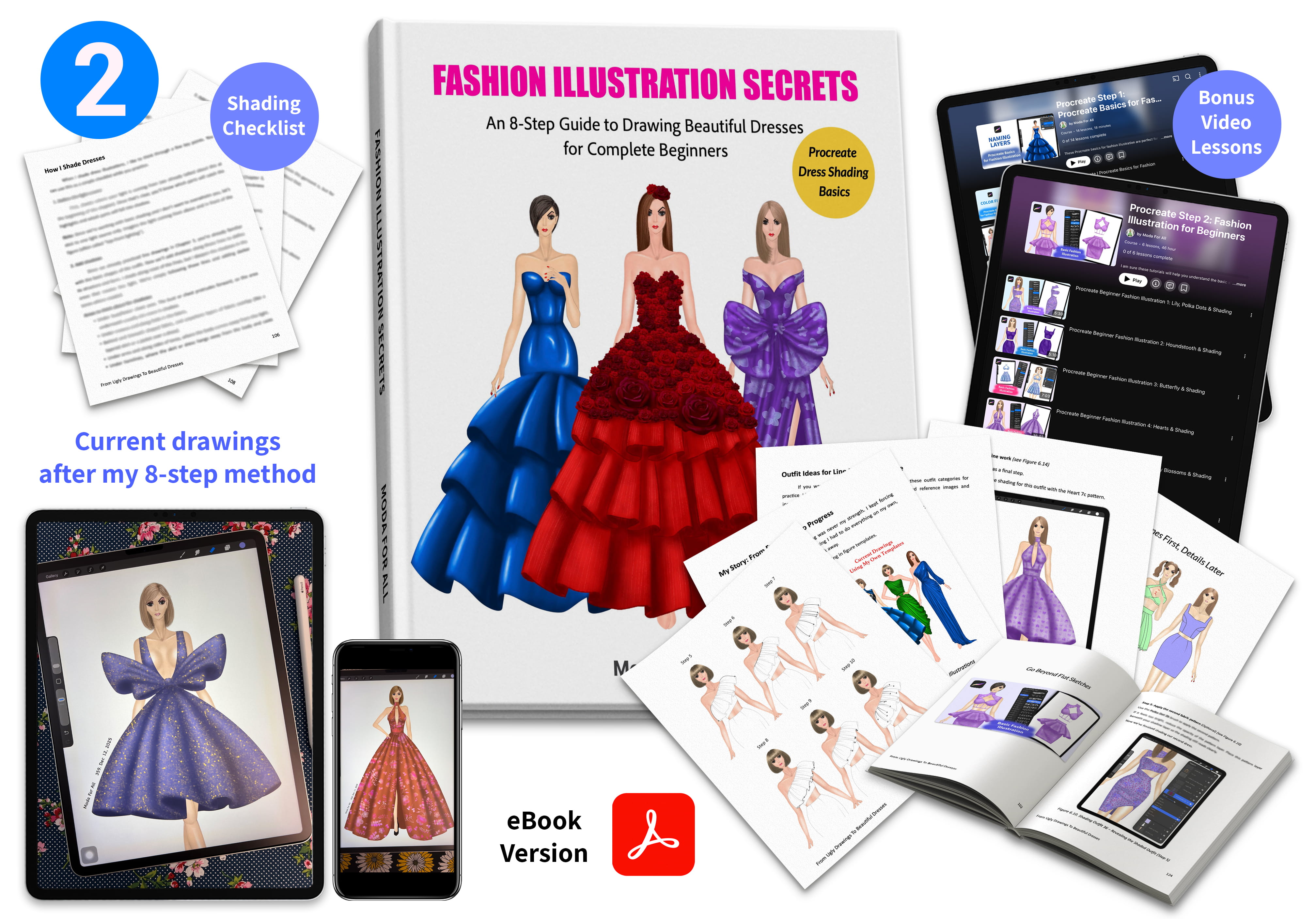 (1) From Ugly Drawings To Beautiful Dresses Ebook. The 8-step roadmap that turns beginners into confident dress illustrators
