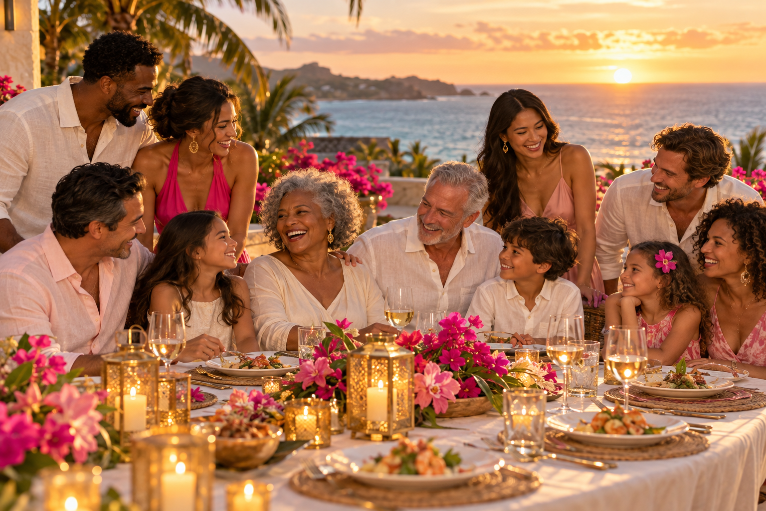 A multigenerational family reunion by the sea