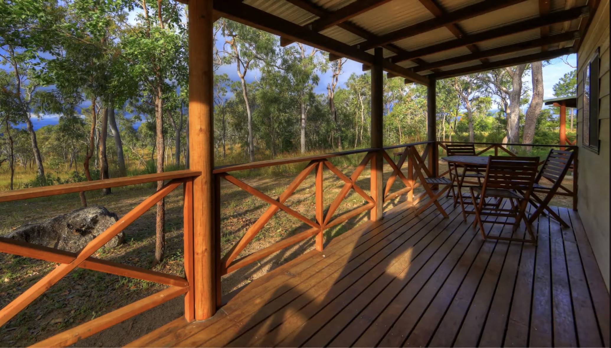 Cabin deck overlooking Mareeba Valley bush