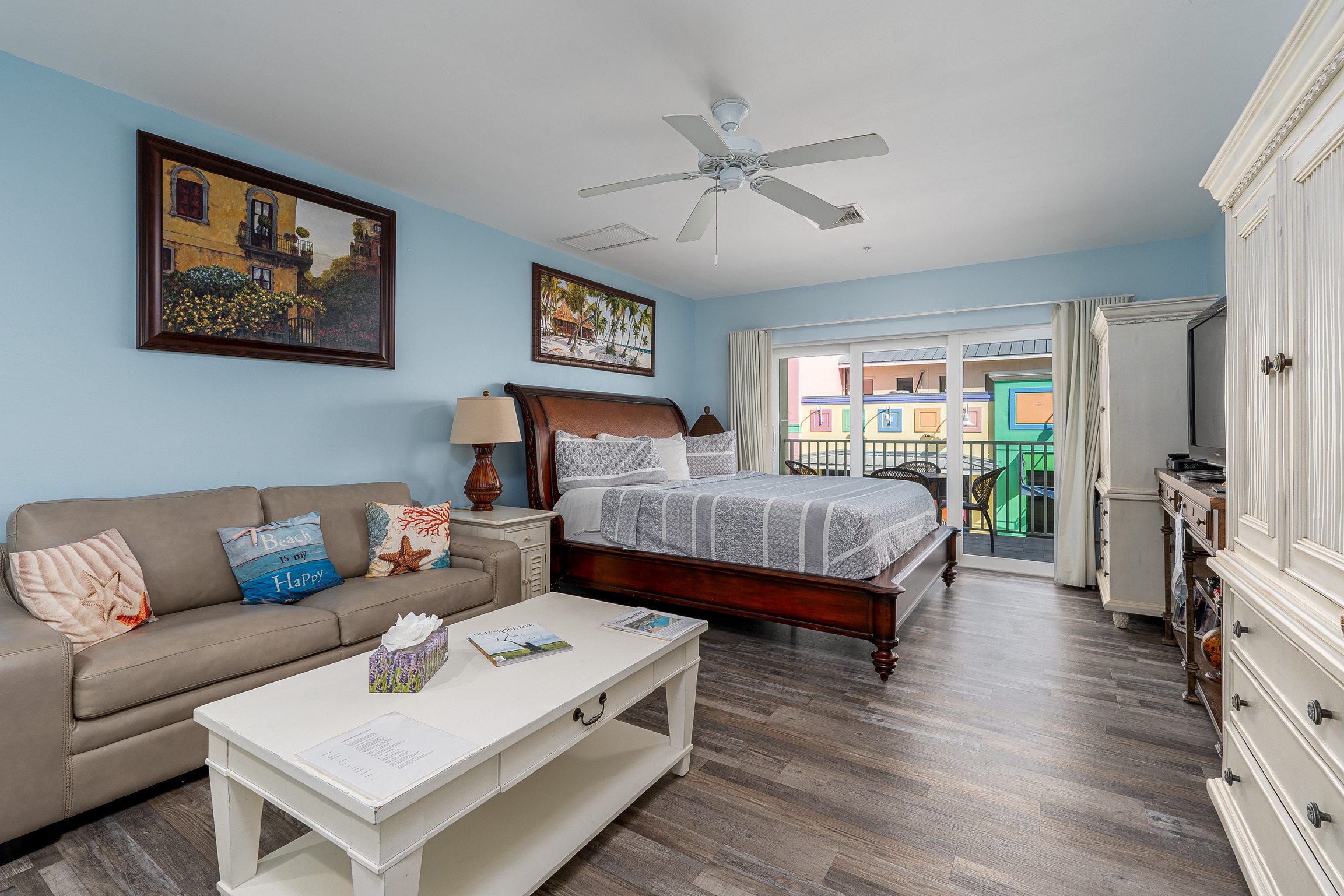 Updated coastal interior of Harbour House 210 Fort Myers Beach condo