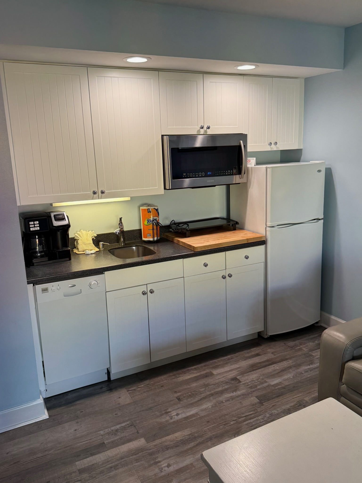 Kitchen area inside Harbour House 210 Fort Myers Beach condo