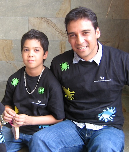 Santi con su papá