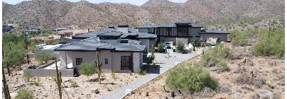 Luxury new custom home on a desert hillside in Queen Creek