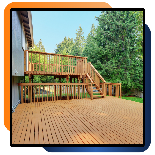 Custom wood deck installation at a home in Baltimore