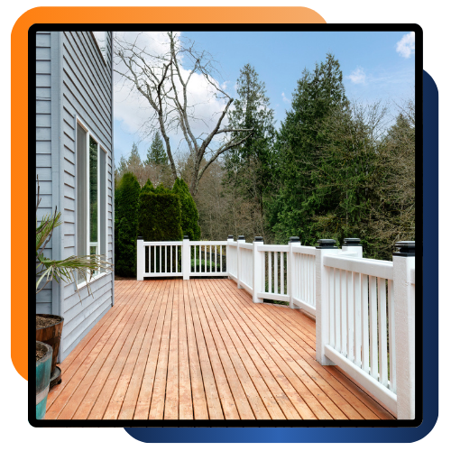 Composite deck outdoor living space for relaxing and gathering