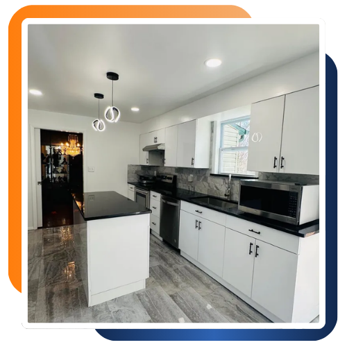Modern kitchen remodeling in Baltimore, MD with open layout