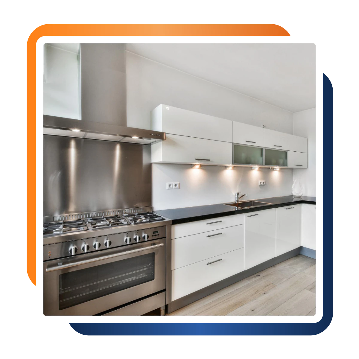 Modern kitchen remodeling in Baltimore, MD with open layout