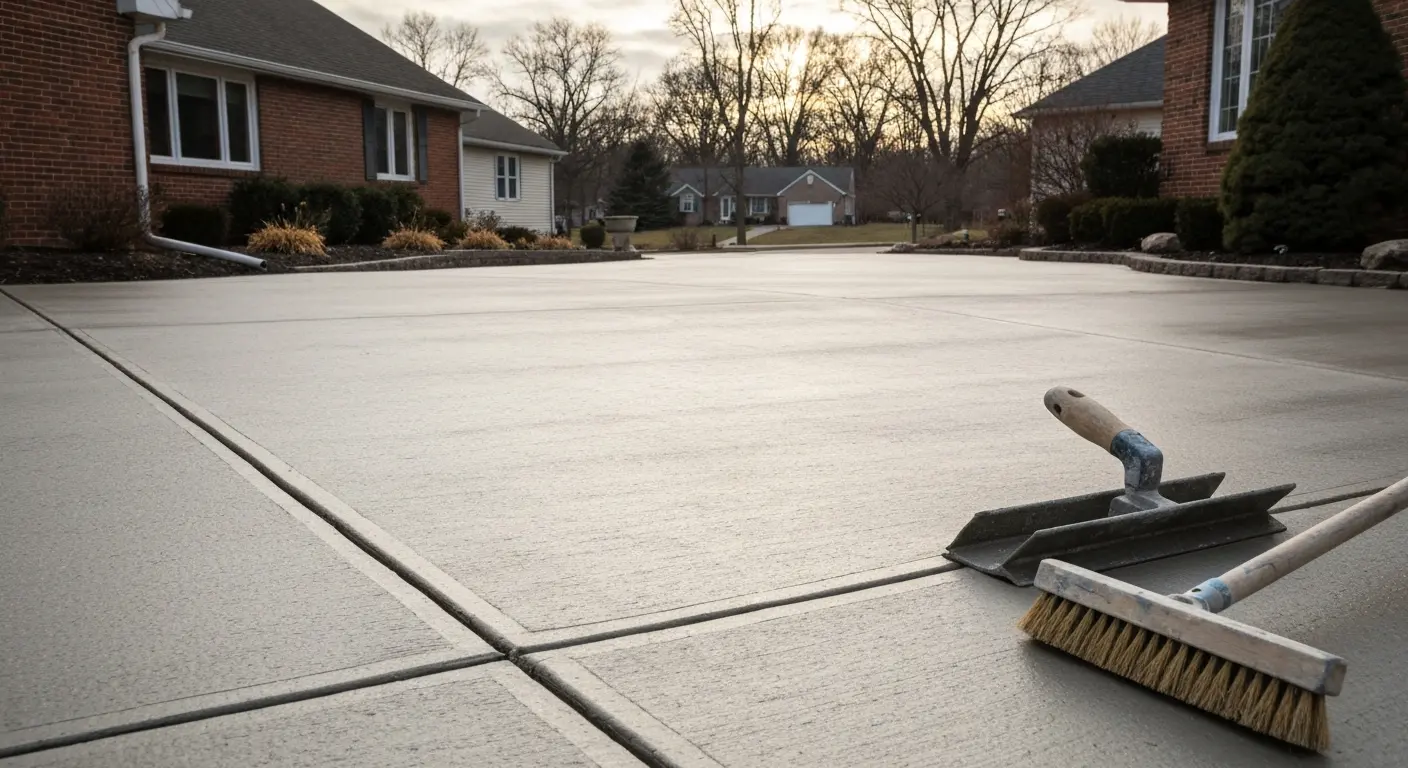 Concrete driveway installation