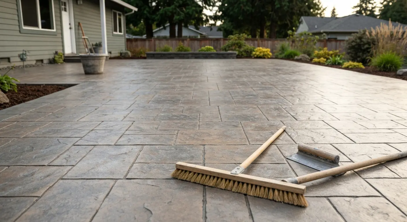 Stamped concrete patio