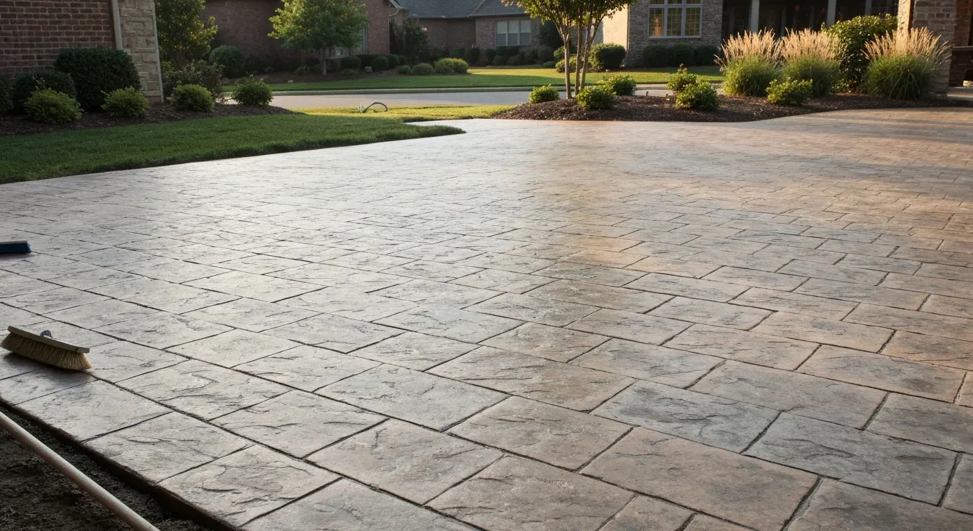 Stamped concrete patio