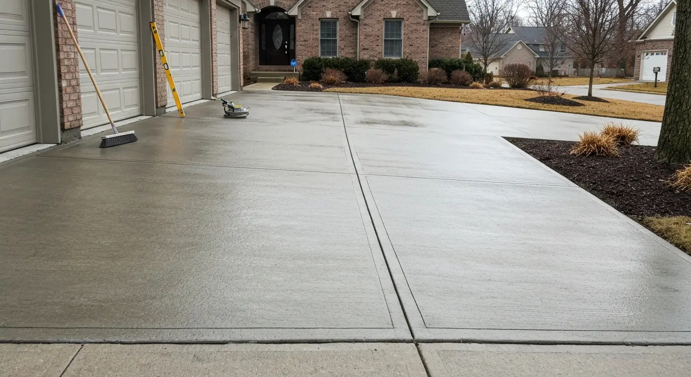 Concrete driveway installation