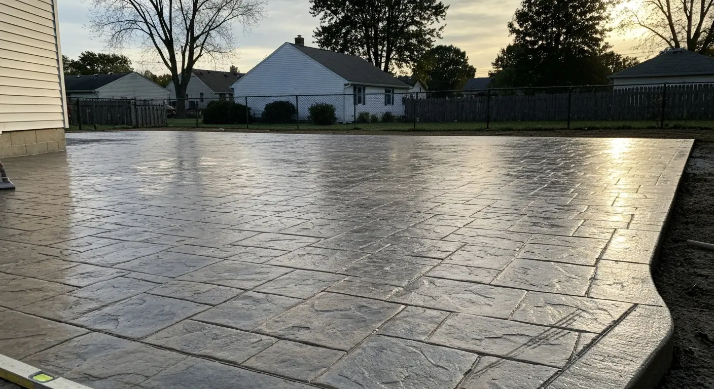 Custom stamped concrete patio