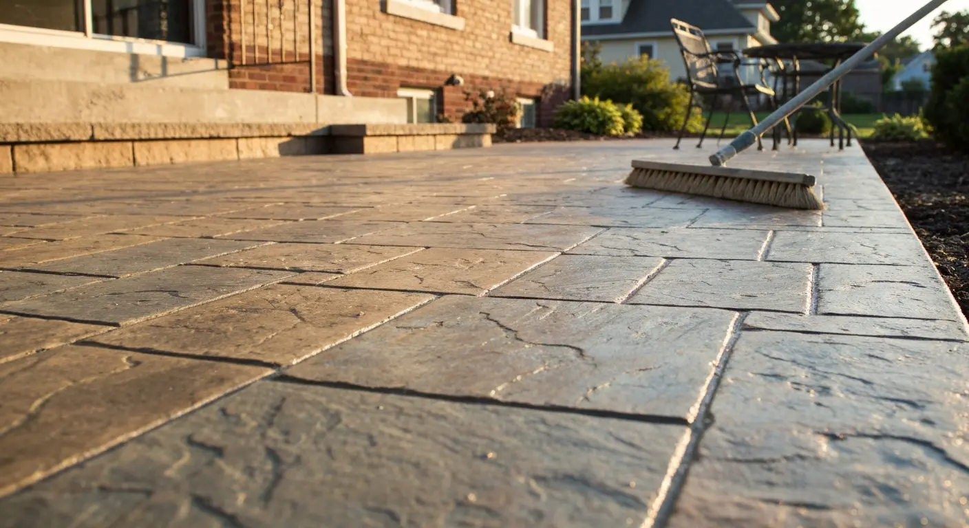 Stamped concrete patio