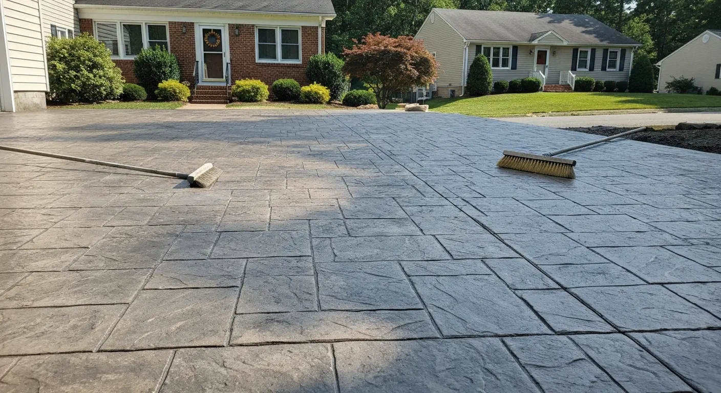 Stamped concrete patio