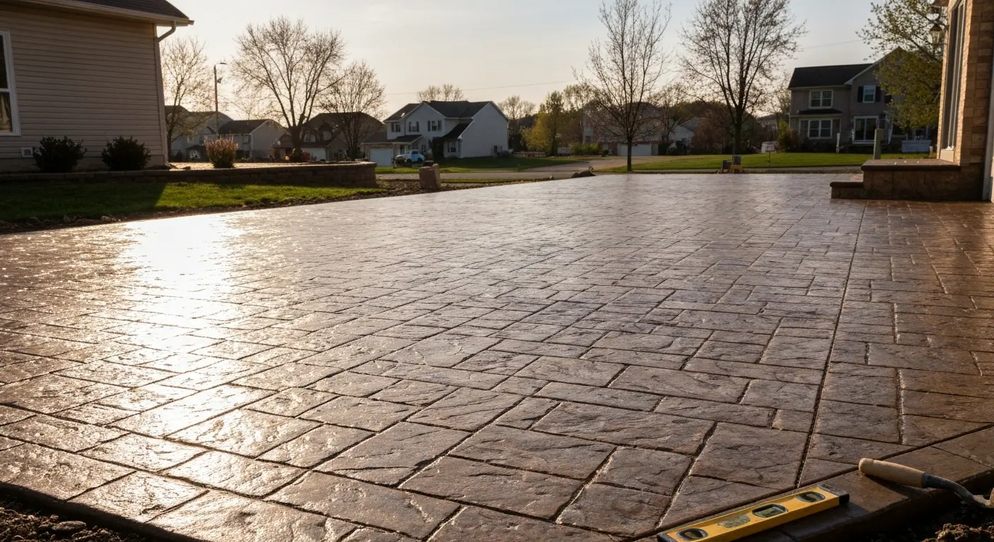 Decorative concrete patio in North Ridgeville