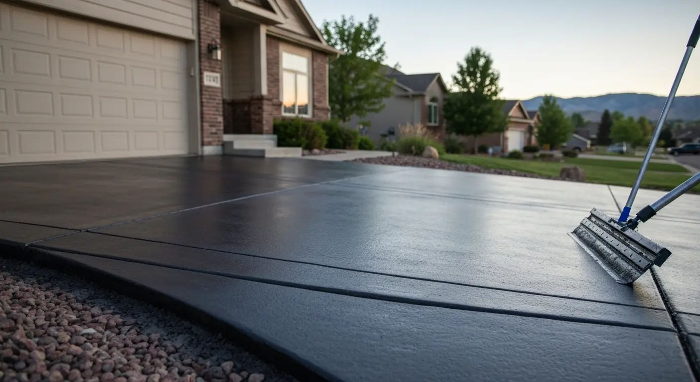 Residential concrete driveway