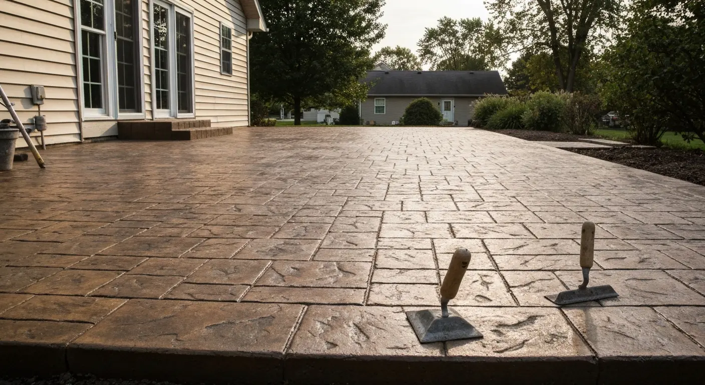 Stamped concrete patio