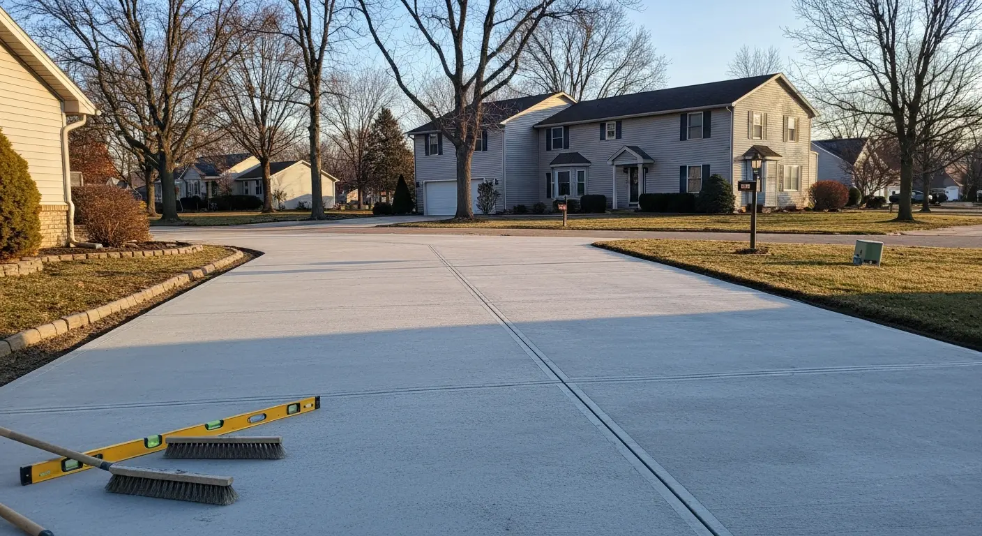 Concrete driveway installation