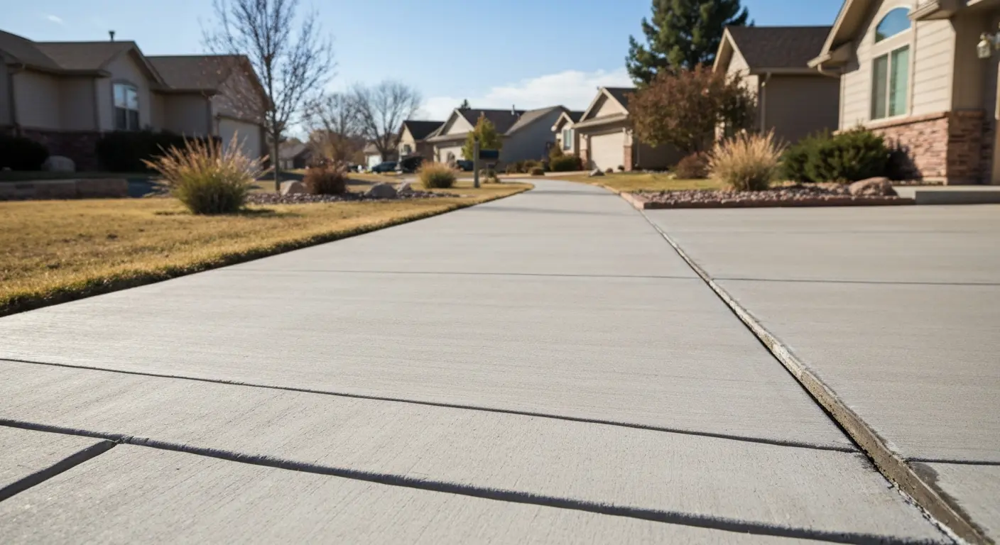 Concrete sidewalk and walkway