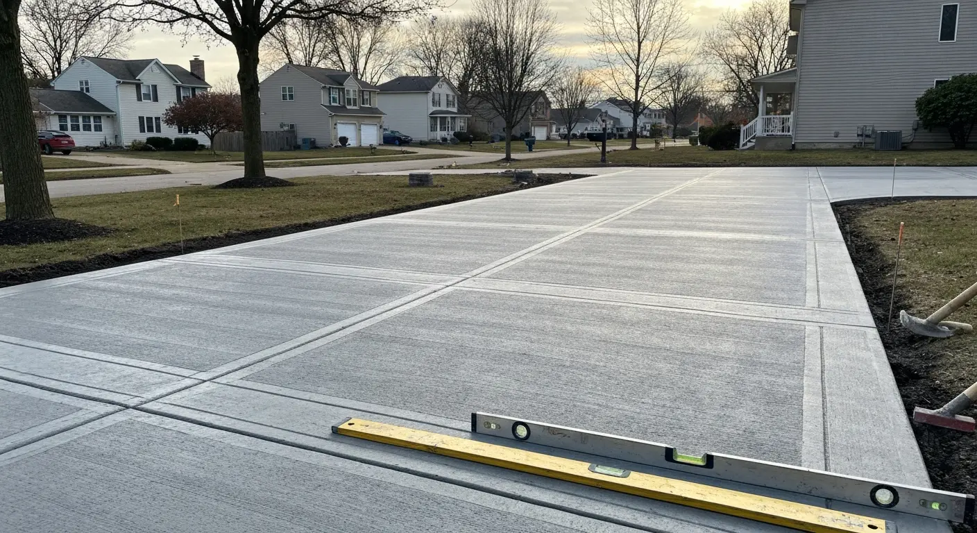 Concrete driveway installation