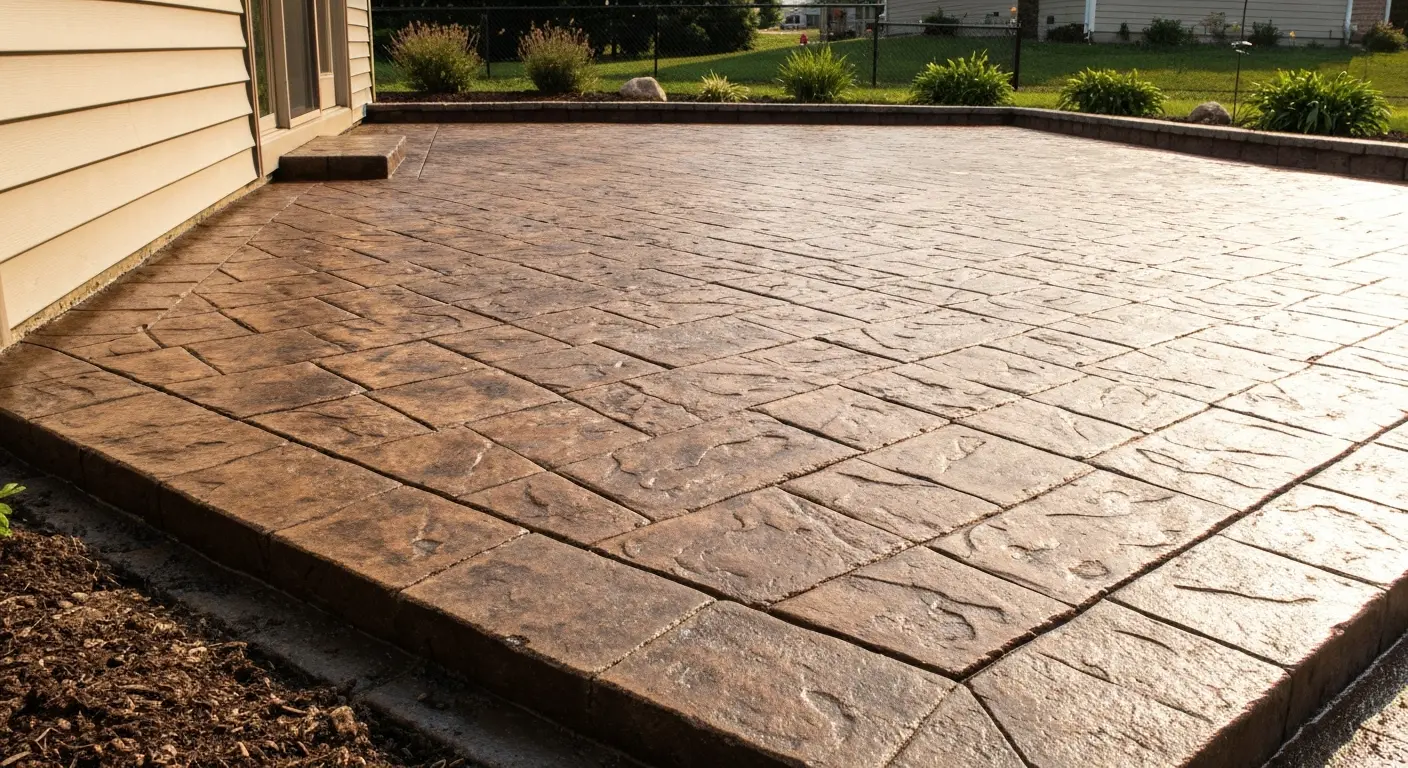 Stamped concrete patio
