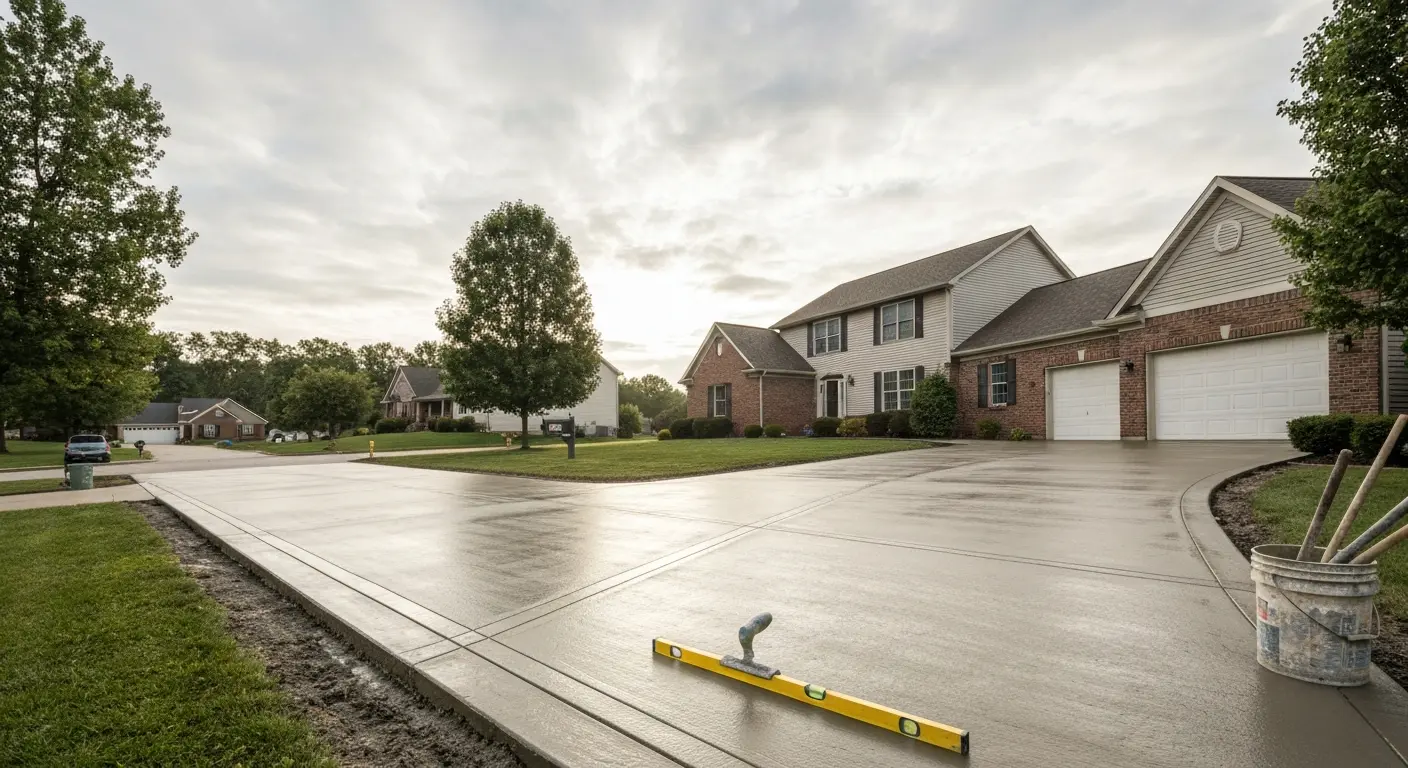 Concrete driveway installation