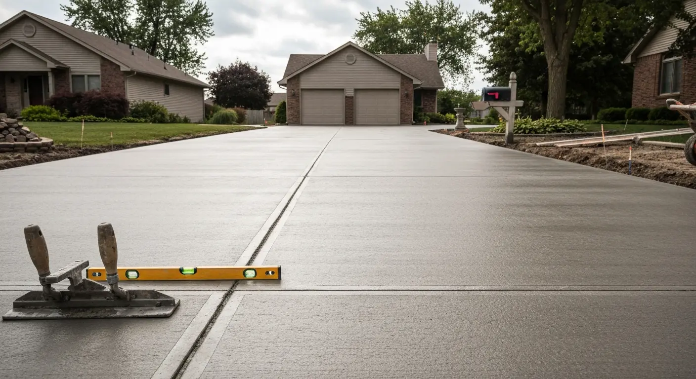 Concrete driveway installation