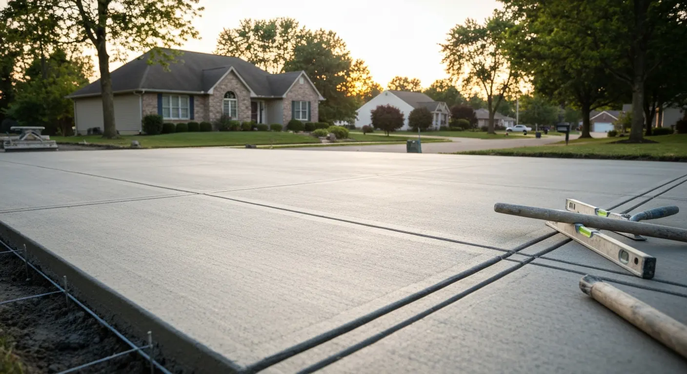 Concrete driveway installation in North Ridgeville