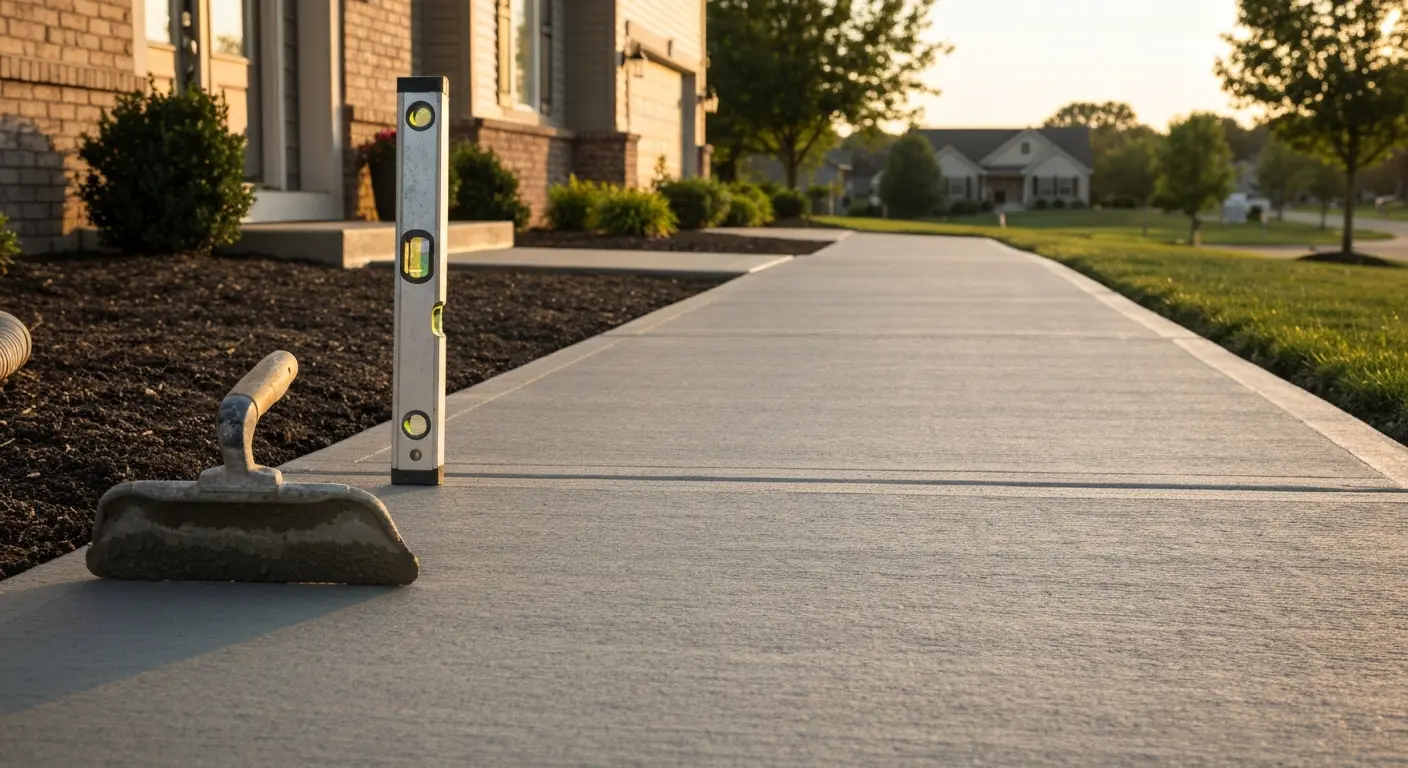 Concrete sidewalk and walkway installation