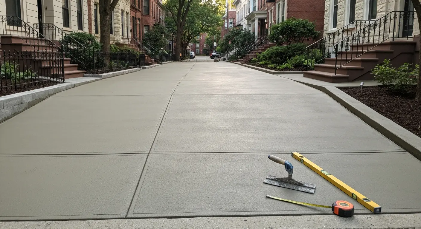 Concrete driveway installation
