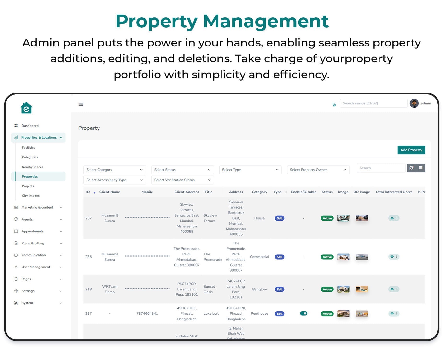 Admin Control Panel — Full Platform Control