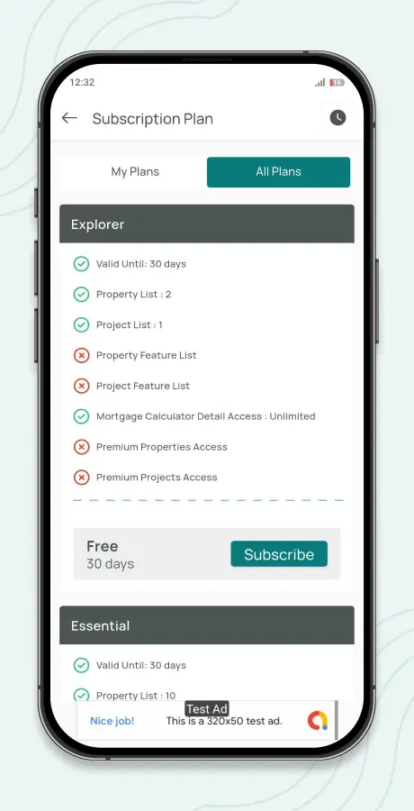 App screen 20