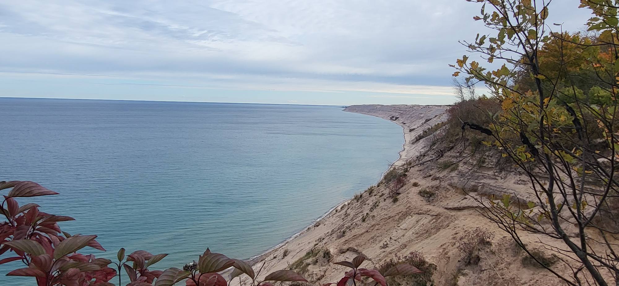 A wide view along the Lake Superior shoreline