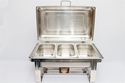 Réchaud retangular em inox