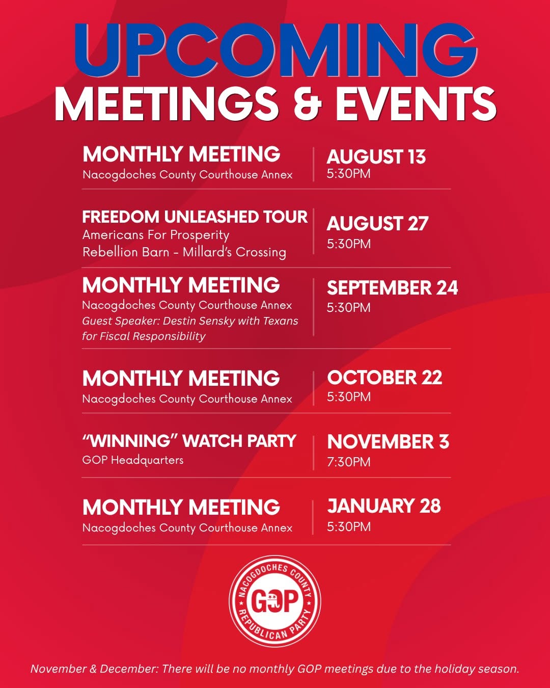 Nac GOP Fall 2026 Events Nac GOP Fall 2026 Events