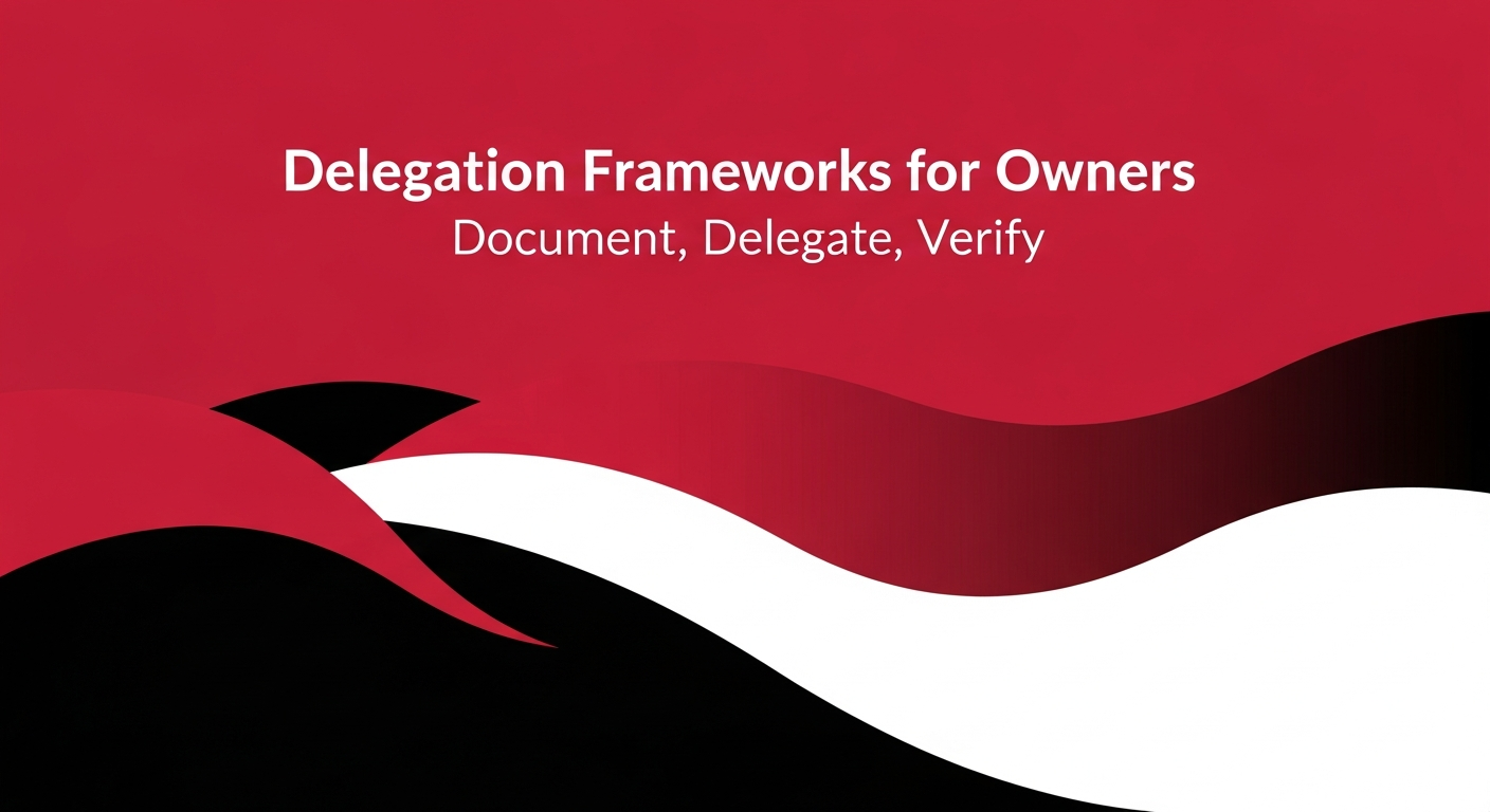 Delegation Frameworks for Owners (Document, Delegate, Verify)