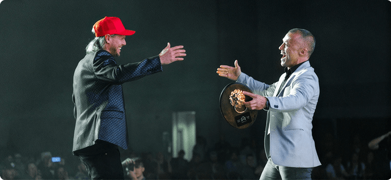 Golden Door award moment on stage