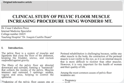 Klinická studie na zvýšení svalů pánevního dna pomocí Wonder®.