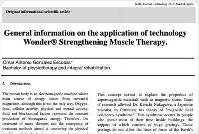 Analytická studie o účinnosti terapie Wonder Axon pro Obecné informace o aplikaci terapie posilování svalů Wonder®.