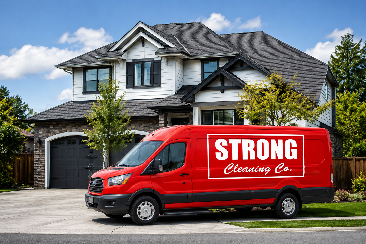 Strong Cleaning House and Van
