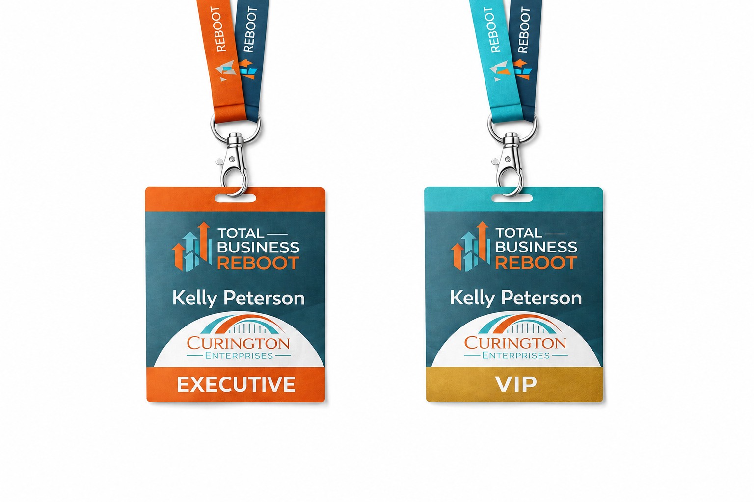 Total Business Reboot Executive and VIP attendee lanyards