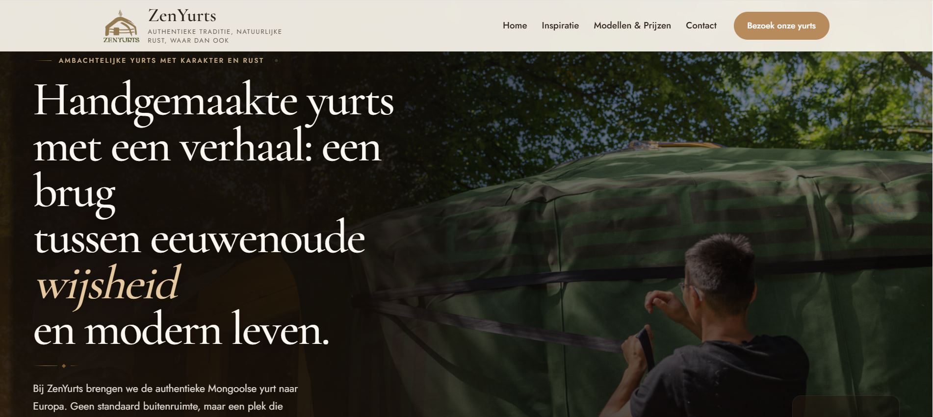 Website van ZenYurts ontworpen door M-Design