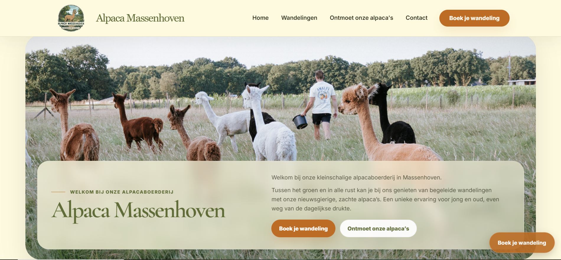 Website van Alpaca Massenhoven