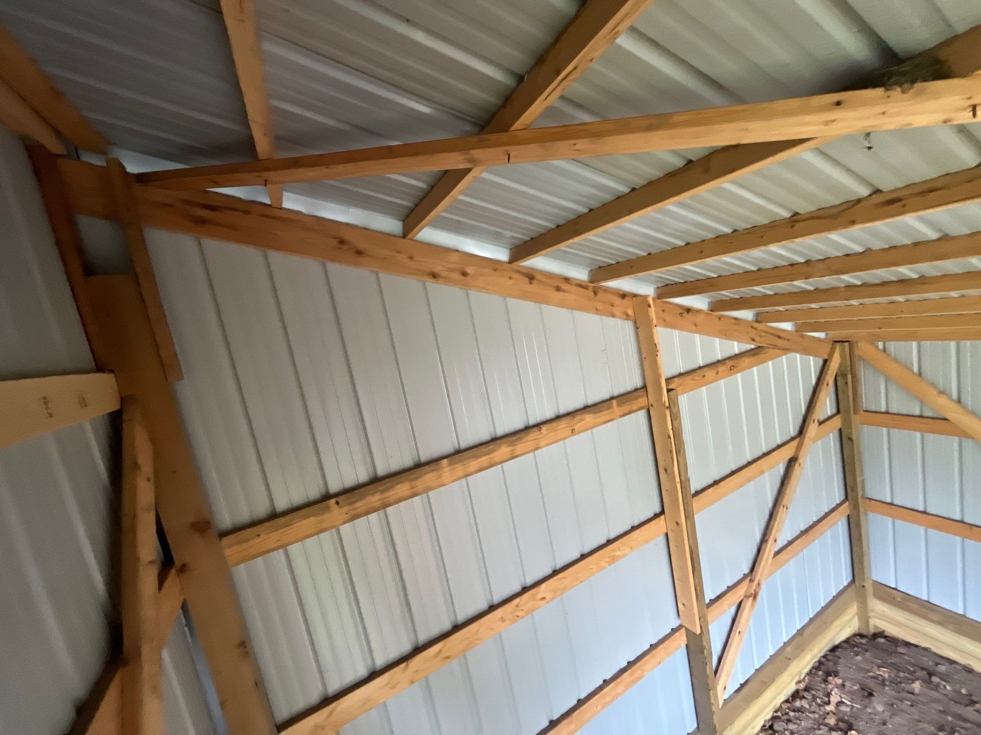 wall connecting to roof and structure
