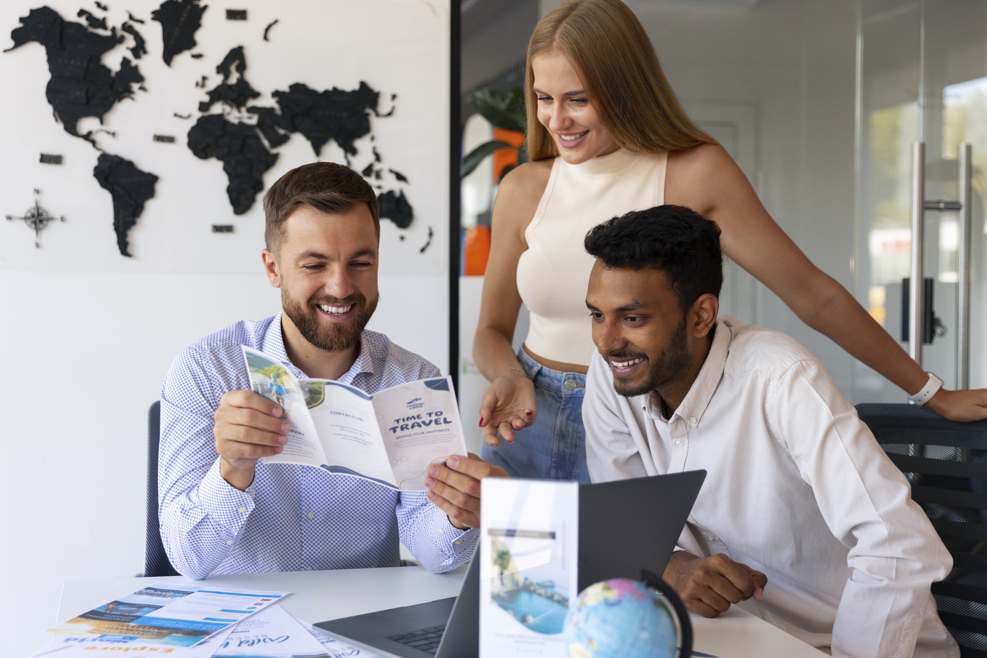 Team reviewing successful visa strategy