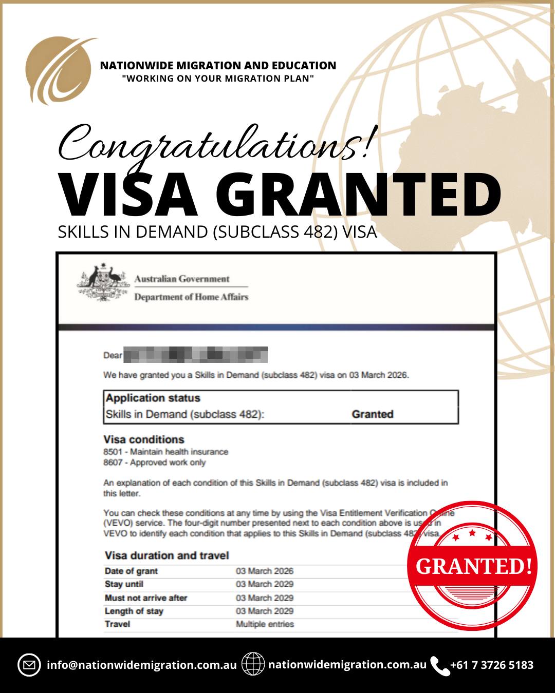Subclass 482 visa granted for Welder First Class