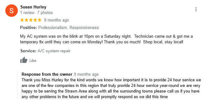 AJR Heating Air Conditioning Refrigeration, Inc. Google Review