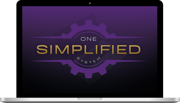 One Simplified System shown on laptop screen representing a simplified client journey system for coaches