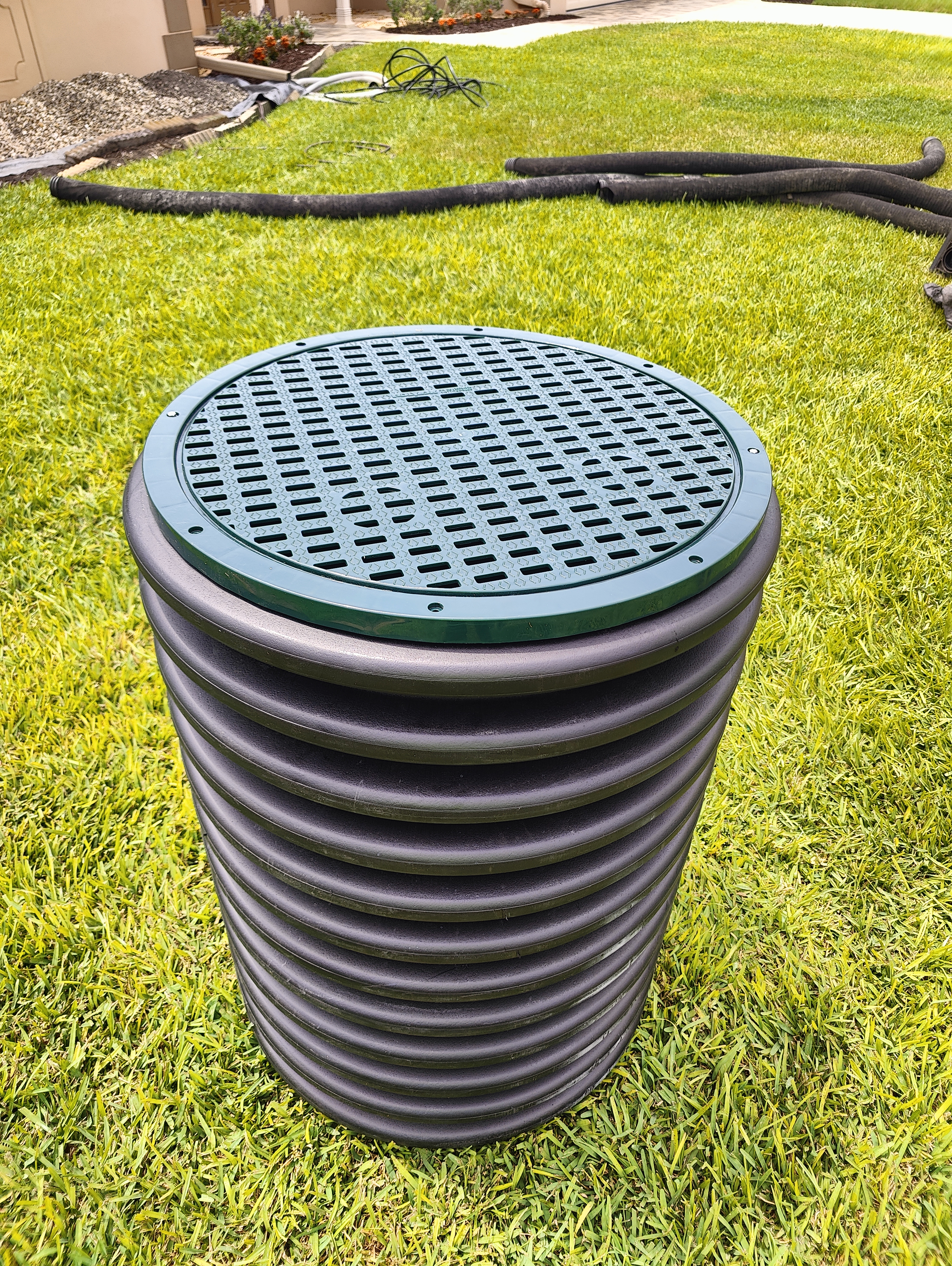 A Trufam sump pump system for a low Tampa Bay lot