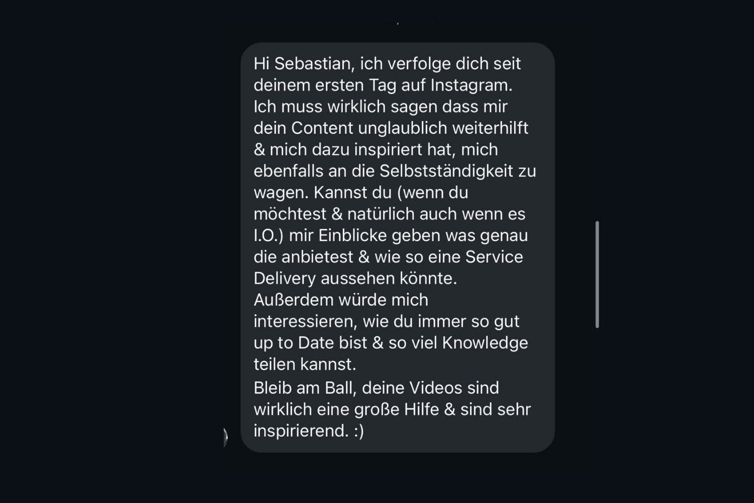 Reaktion auf Sebastian